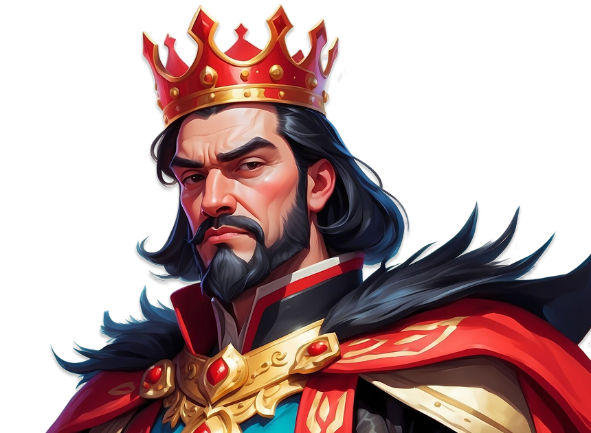 Crowned king character illustration